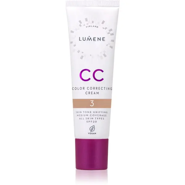 Lumene Lumene CC Color Correcting Cream CC krema za poenoten ten kože SPF 20 odtenek 3 (Warm) 30 ml