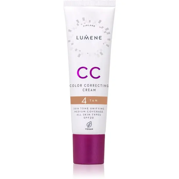 Lumene Lumene CC Color Correcting Cream CC krema za poenoten ten kože SPF 20 odtenek 4 Tan (Neutral) 30 ml