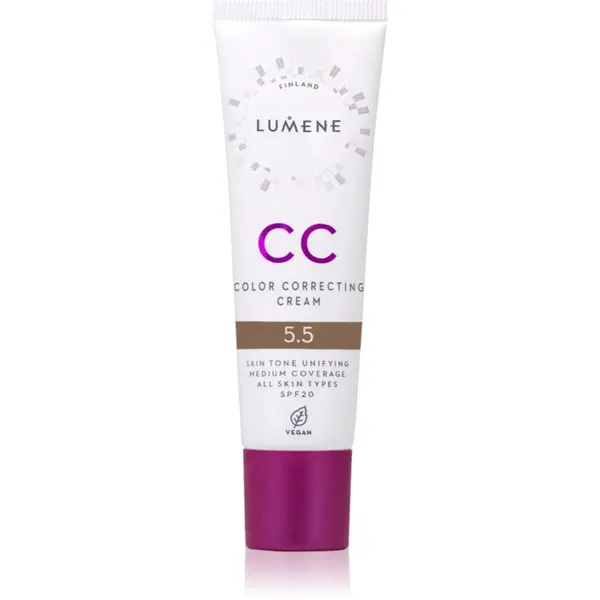 Lumene Lumene CC Color Correcting Cream CC krema za poenoten ten kože SPF 20 odtenek 5.5 (Cool) 30 ml