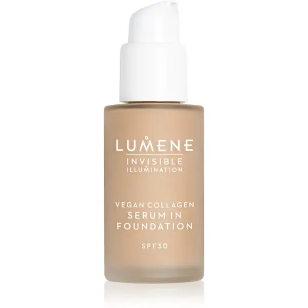 Lumene Lumene Invisible Illumination Vegan Collagen Serum in Foundation lahki tekoči puder s hranilnim učinkom SPF 30 4 30 ml