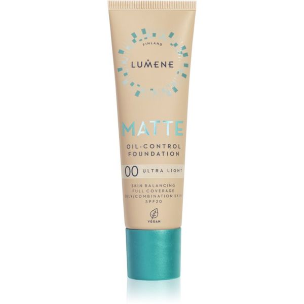 Lumene Lumene Matte Oil-Control matirajoči tekoči puder SPF 20 odtenek 00 Ultra Light 30 ml