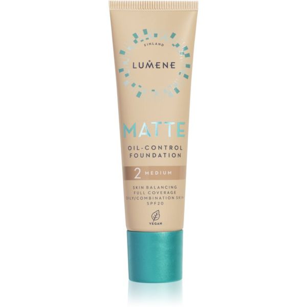 Lumene Lumene Matte Oil-Control matirajoči tekoči puder SPF 20 odtenek 2 Soft Honey / Medium 30 ml