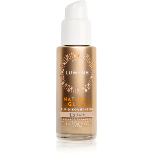 Lumene Lumene Natural Glow posvetlitveni tekoči puder za naraven videz SPF 20 odtenek 1.5 Fair (Warm) 30 ml