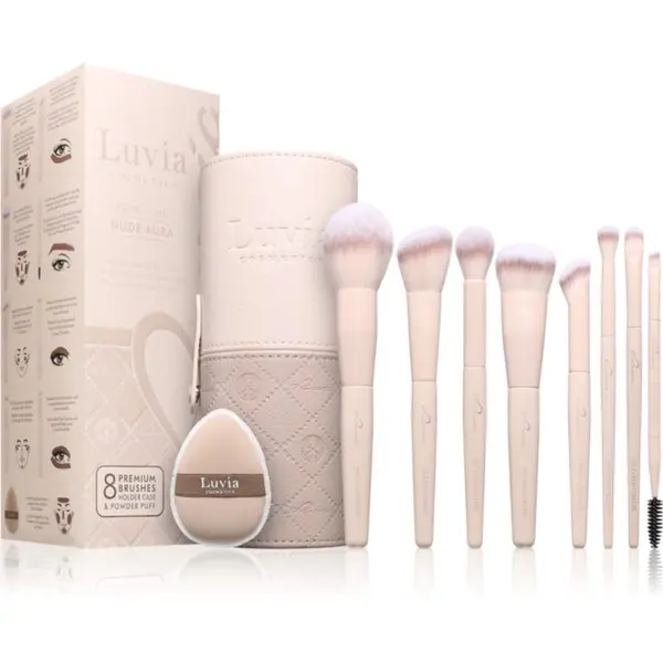 Luvia Cosmetics Luvia Cosmetics Nude Aura set čopičev z etuijem 11 kos