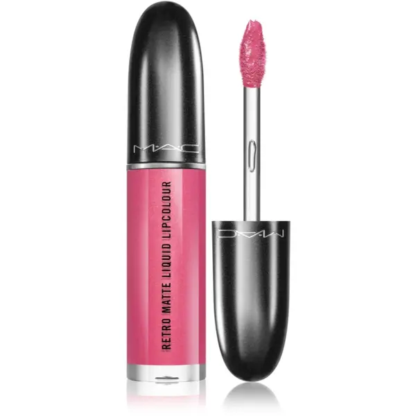 MAC Cosmetics MAC Cosmetics Retro Matte Liquid Lipcolour mat šminka s kovinskim učinkom odtenek Metallic Rose 5 ml