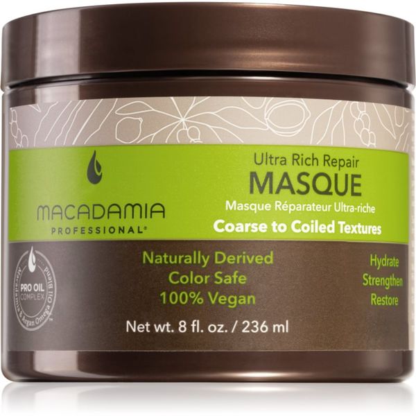 Macadamia Natural Oil Macadamia Natural Oil Ultra Rich Repair globinsko regeneracijska maska za poškodovane lase 236 ml