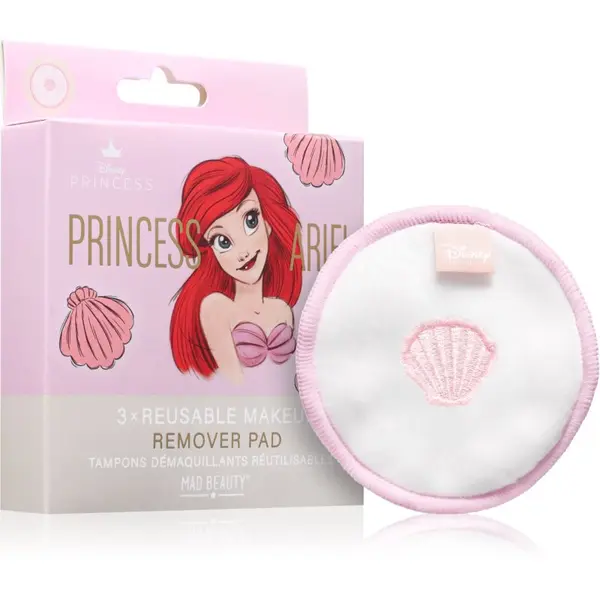 Mad Beauty Mad Beauty Disney Princess Ariel pralne blazinice za odstranjevanje ličil 3 kos
