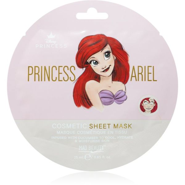 Mad Beauty Mad Beauty Disney Princess Ariel vlažilna tekstilna maska s pomirjajočim učinkom 25 ml