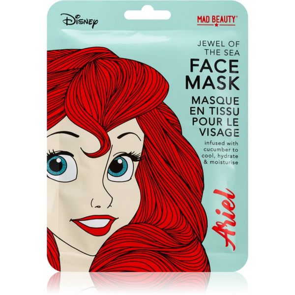 Mad Beauty Mad Beauty Disney Princess Ariel vlažilna tekstilna maska z izvlečki kumarice 25 ml