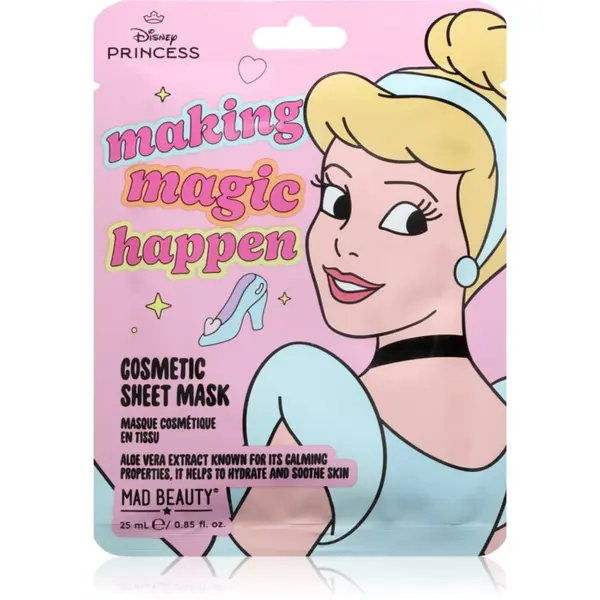 Mad Beauty Mad Beauty Disney Princess Cinderella vlažilna tekstilna maska 25 ml