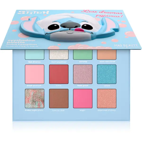 Mad Beauty Mad Beauty Disney Stitch Pamper paleta senčil za oči 12x2.5 g