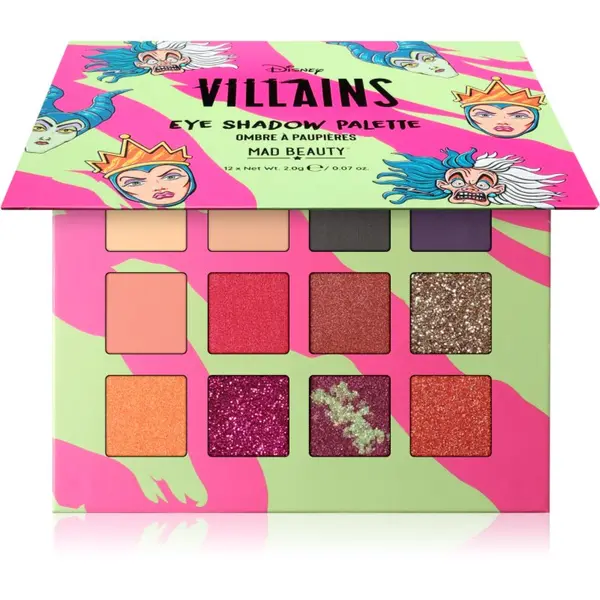 Mad Beauty Mad Beauty Disney Villains paleta senčil za oči 12x2 g