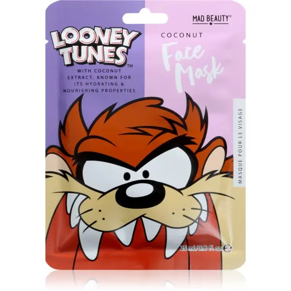 Mad Beauty Mad Beauty Looney Tunes Taz vlažilna tekstilna maska z antioksidacijskim učinkom 25 ml