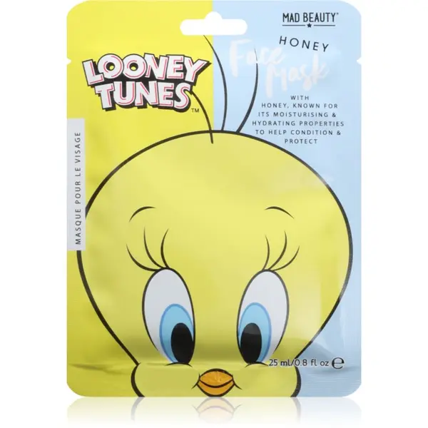 Mad Beauty Mad Beauty Looney Tunes Tweety vlažilna tekstilna maska s pomirjajočim učinkom 25 ml