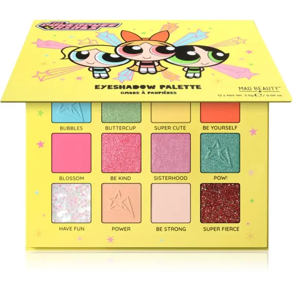 Mad Beauty Mad Beauty The Powerpuff Girls paleta senčil za oči 12x2.5 g