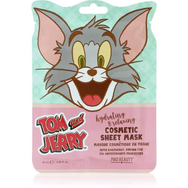 Mad Beauty Mad Beauty Tom & Jerry Sheet Mask - Tom vlažilna tekstilna maska s hialuronsko kislino 1 kos