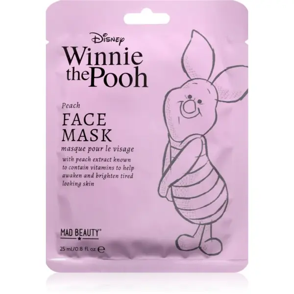 Mad Beauty Mad Beauty Winnie The Pooh Piglet maska iz platna s posvetlitvenim učinkom 25 ml