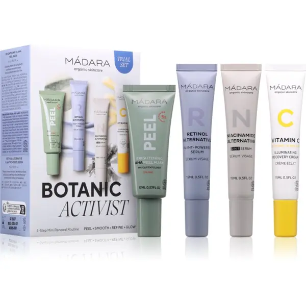Mádara MÁDARA Botanic Activist 4-Step Mini Renewal Routine Set darilni set za regeneracijo in obnovo kože obraza