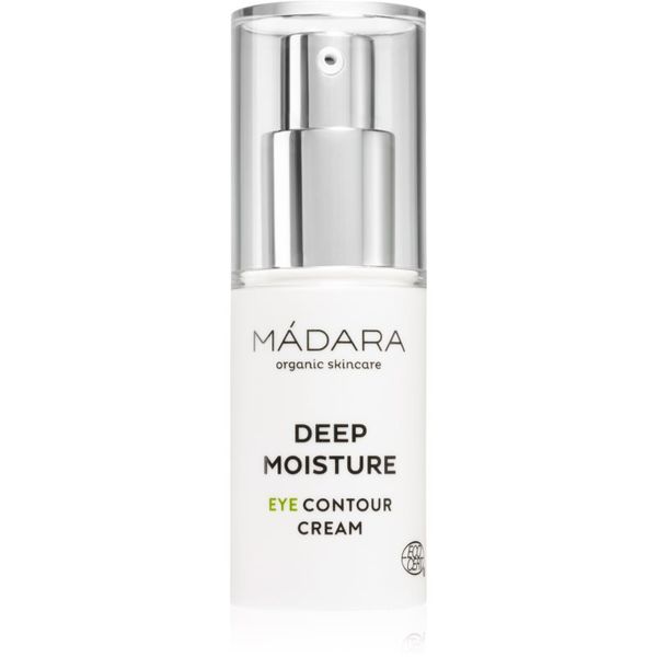 Mádara Mádara DEEP MOISTURE posvetlitvena krema za predel okoli oči proti zabuhlosti in temnim kolobarjem 15 ml