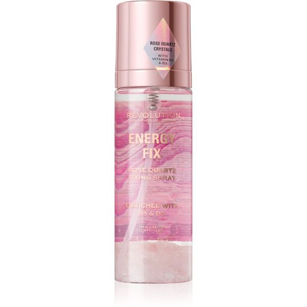 Makeup Revolution Makeup Revolution Crystal Aura Energy Fix pršilo za fiksiranje z vrtnično vodo 85 ml