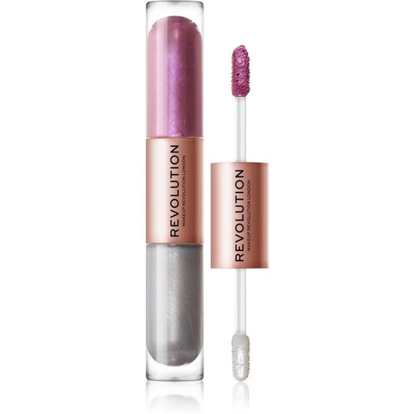 Makeup Revolution Makeup Revolution Double Up tekoče senčilo za oči 2 v 1 odtenek Subliminal Lilac 2x2,2 ml