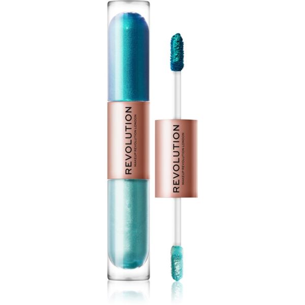 Makeup Revolution Makeup Revolution Double Up tekoče senčilo za oči 2 v 1 odtenek Tranquillity Blue 2x2,2 ml