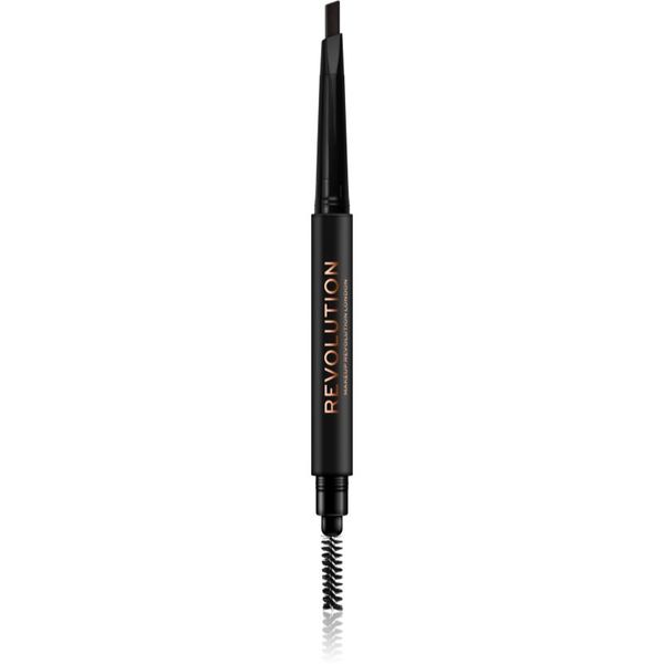 Makeup Revolution Makeup Revolution Duo Brow Definer natančni svinčnik za obrvi odtenek Dark Brown 0,25 g