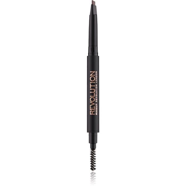 Makeup Revolution Makeup Revolution Duo Brow Definer natančni svinčnik za obrvi odtenek Medium Brown 0.15 g