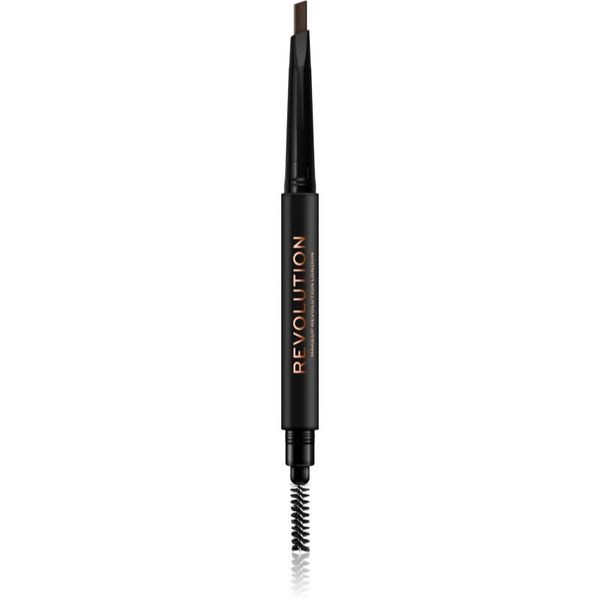 Makeup Revolution Makeup Revolution Duo Brow Definer natančni svinčnik za obrvi odtenek Medium Brown 0,25 g