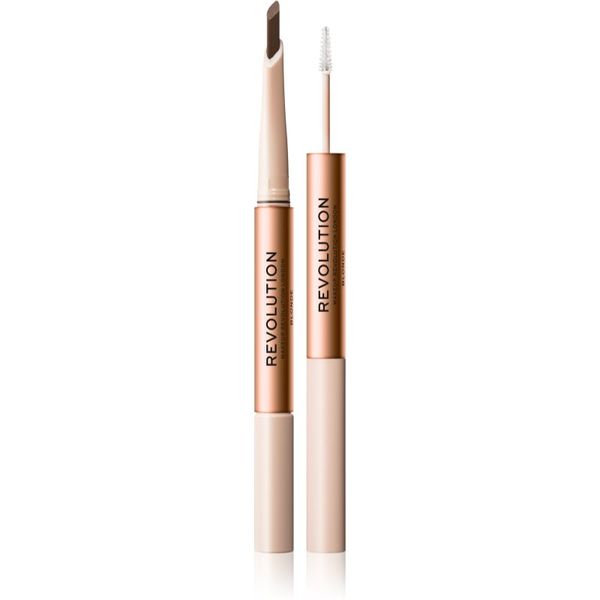 Makeup Revolution Makeup Revolution Fluffy Brow Filter Duo obojestranski svinčnik za obrvi za fiksacijo in obliko odtenek Blonde 0.12 g