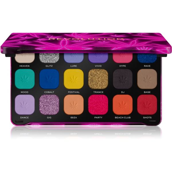 Makeup Revolution Makeup Revolution Forever Flawless paleta senčil za oči odtenek Good Vibes Hype Forever 18 x 1.1 g