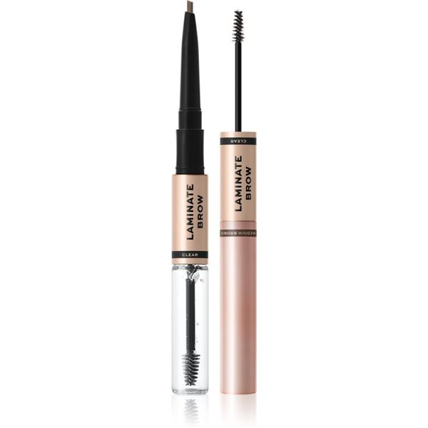 Makeup Revolution Makeup Revolution Laminate Brow svinčnik in gel za obrvi odtenek Medium Brown 2.1 g