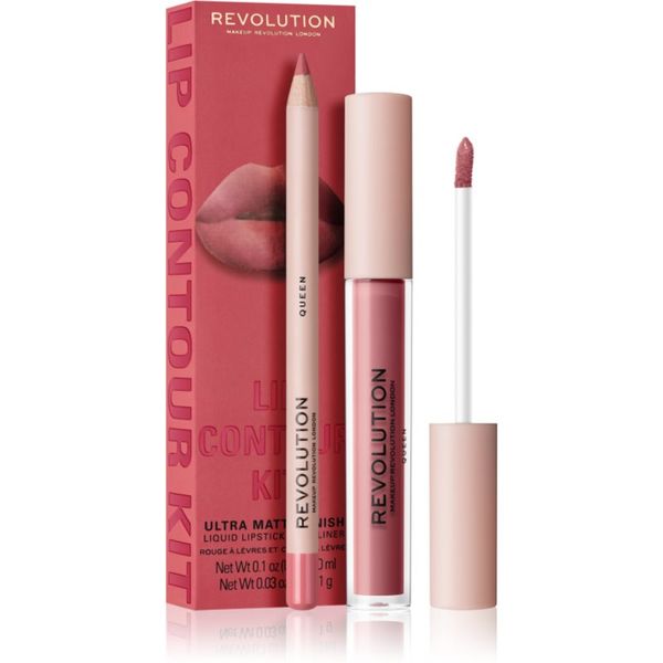 Makeup Revolution Makeup Revolution Lip Contour Kit set za ustnice odtenek Queen