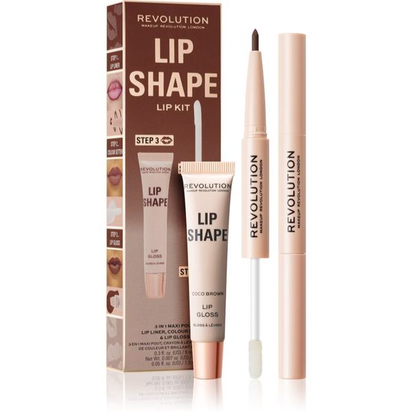 Makeup Revolution Makeup Revolution Lip Shape Kit set za ustnice odtenek Coco Brown 1 kos