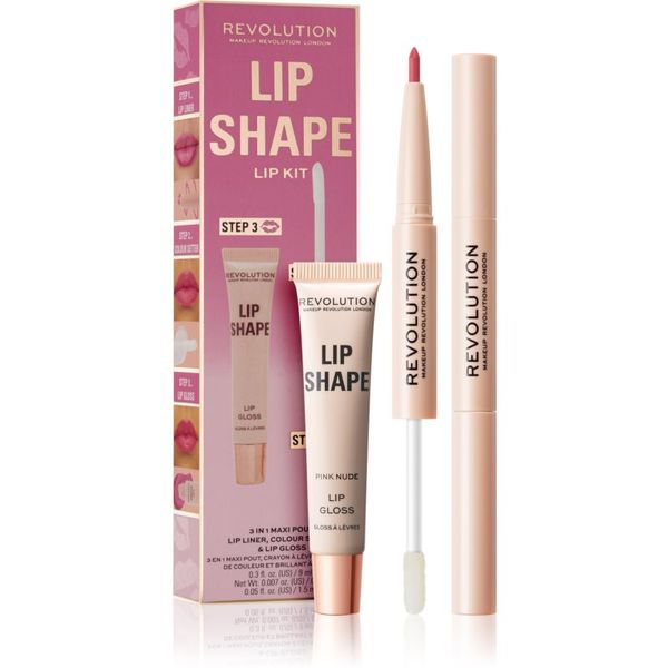 Makeup Revolution Makeup Revolution Lip Shape Kit set za ustnice odtenek Pink Nude 1 kos