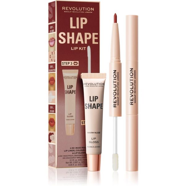 Makeup Revolution Makeup Revolution Lip Shape Kit set za ustnice odtenek Warm Nude 1 kos