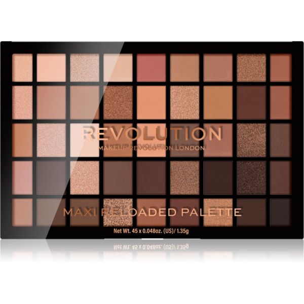 Makeup Revolution Makeup Revolution Maxi Reloaded Palette paleta pudrastih senčil za oči odtenek Ultimate Nudes 45x1.35 g