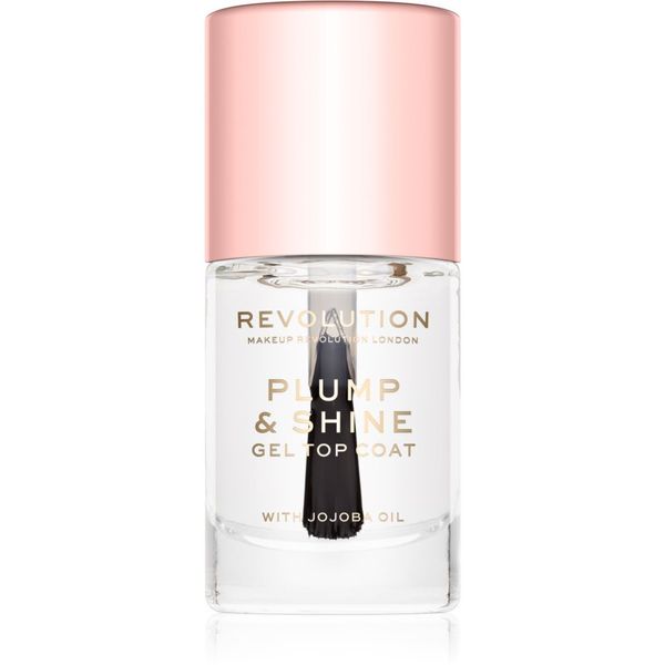 Makeup Revolution Makeup Revolution Plump & Shine lak za nohte z gel učinkom prozoren 10 ml