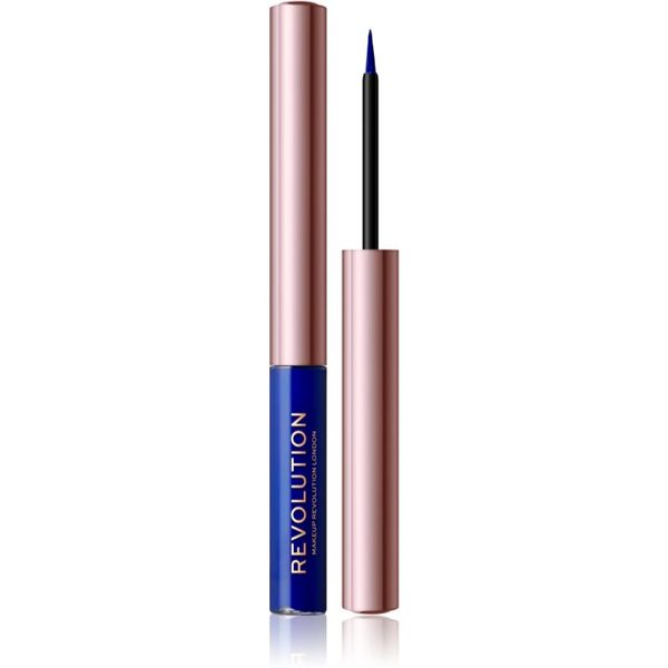 Makeup Revolution Makeup Revolution Super Flick tekoče črtalo za oči odtenek Blue 2,4 ml