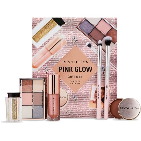 Makeup Revolution Makeup Revolution Xmass 2024 Pink Glow darilni set (za obraz)