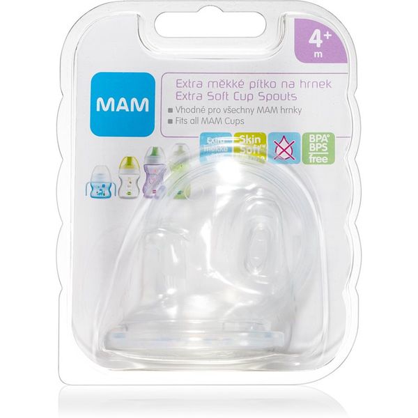 MAM MAM Baby Bottles Extra Soft Cup Spout nadomestni ustnik 4m+ 2 kos