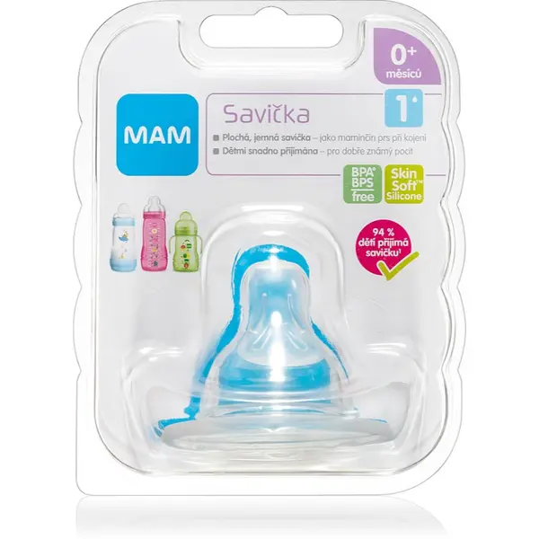 MAM MAM Baby Bottles Teat V1 cucelj za stekleničko Slow Flow 0m+ 1 kos