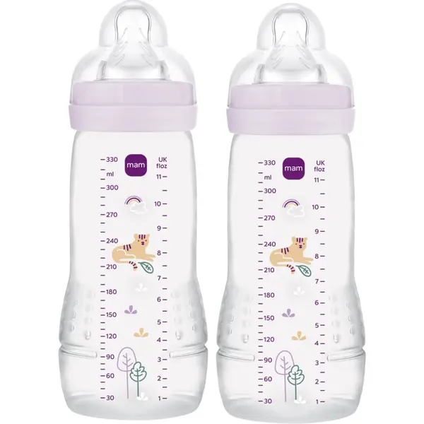 MAM MAM Easy Active™ Baby Bottle steklenička za otroke 4m+ Purple 2x330 ml
