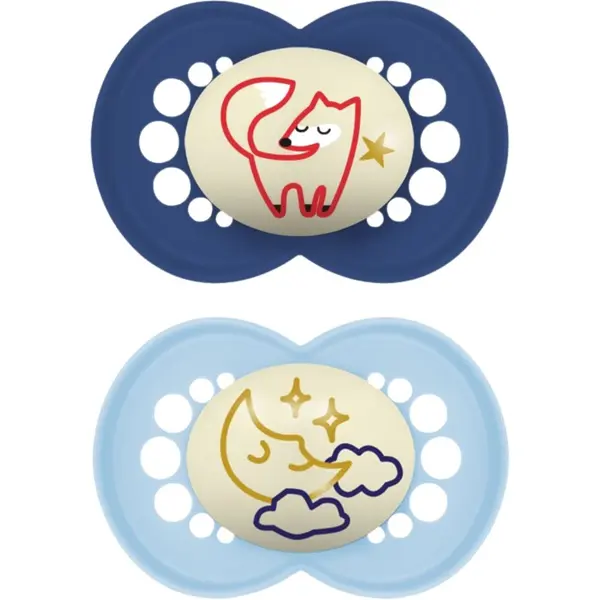 MAM MAM Original Night 16m+ duda Blue/ Dark Blue 2 kos
