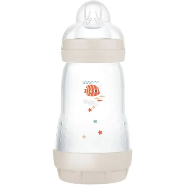 MAM MAM Perfect Star Anti-colic Bottle antikolična steklenička 2m+ Beige 260 ml