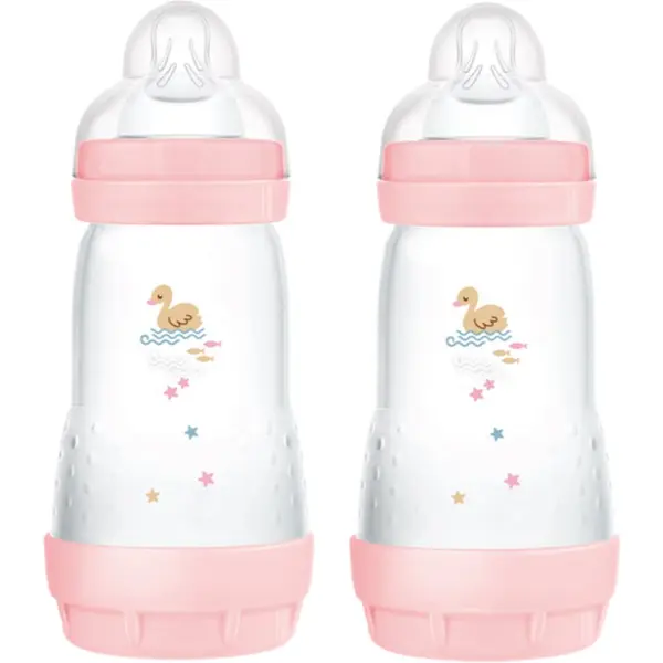 MAM MAM Perfect Star Anti-colic Bottle antikolična steklenička 2m+ Pink 2x260 ml