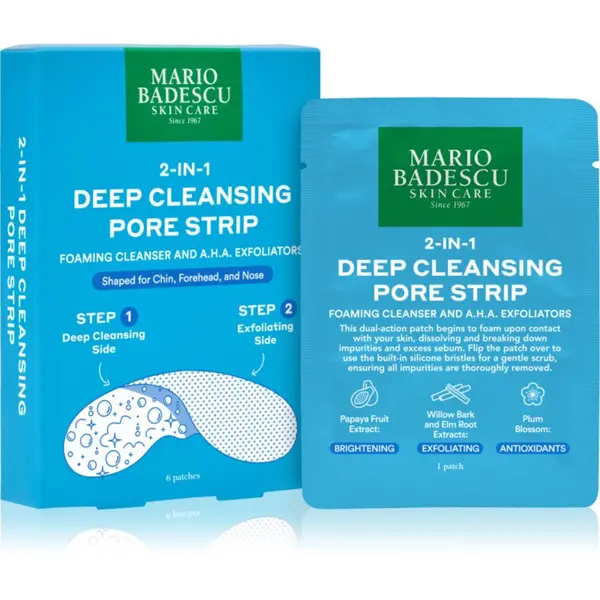 Mario Badescu Mario Badescu 2-in-1 Deep Cleansing Pore Strip obliži za problematično kožo 2 v 1 6 kos