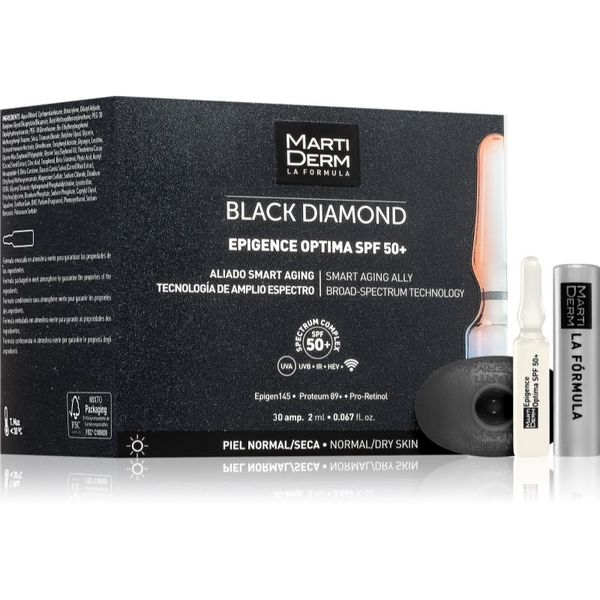 Martiderm MartiDerm Black Diamond Epigence Optima SPF 50+ zaščitni serum v ampulah SPF 50+ 30x2 ml