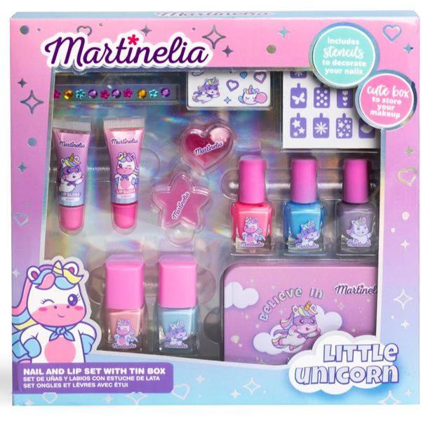 Martinelia Martinelia Little Unicorn Nail&Lip SET With Tinbox set za otroke 3+