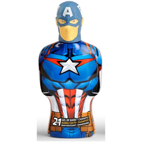 Marvel Marvel Avengers Bubble Bath & Shampoo šampon in pena za kopel 2 v 1 za otroke Captain America 350 ml